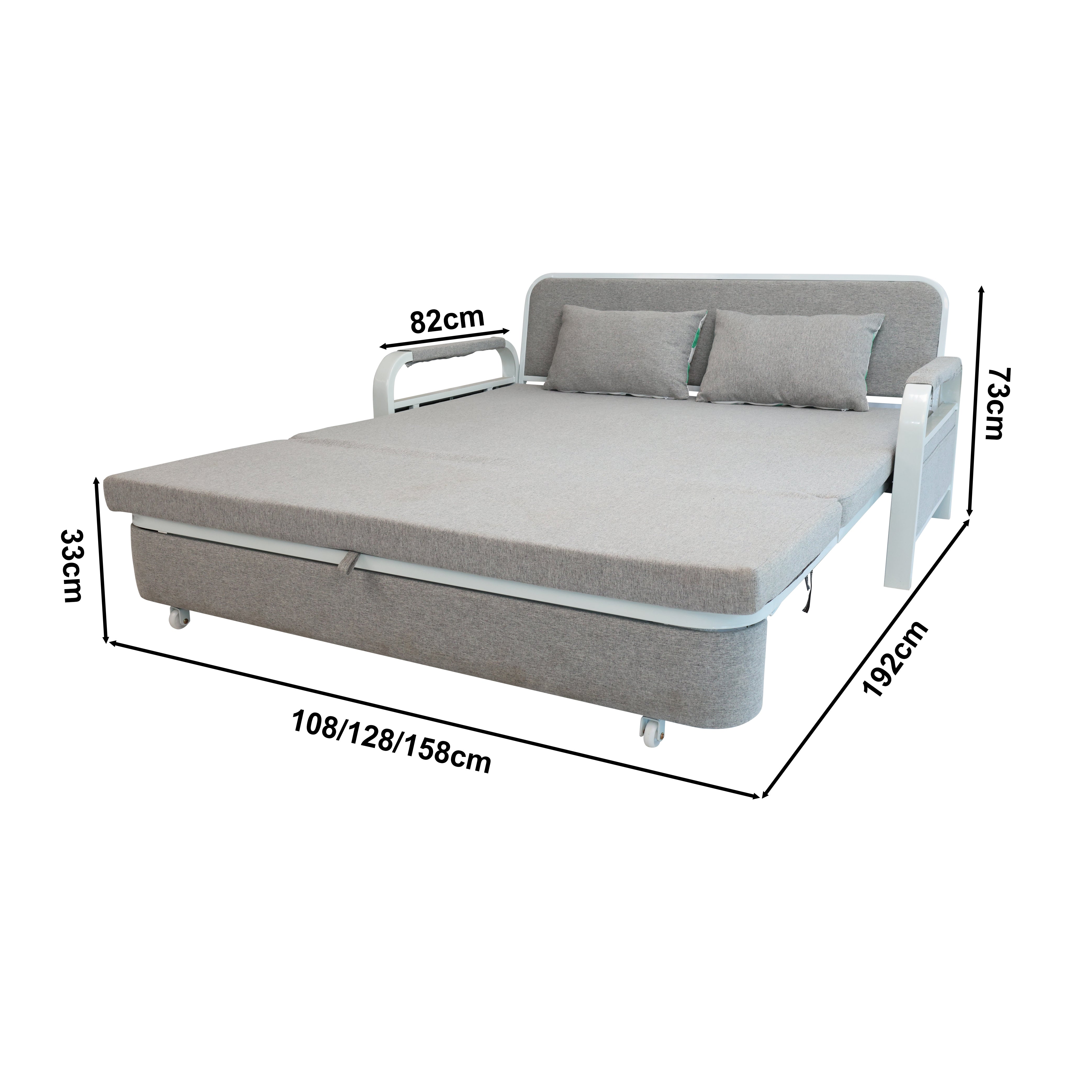 2 In 1 Sofa Bed Beneath Foldable Carbon Hidden Storage Sofa