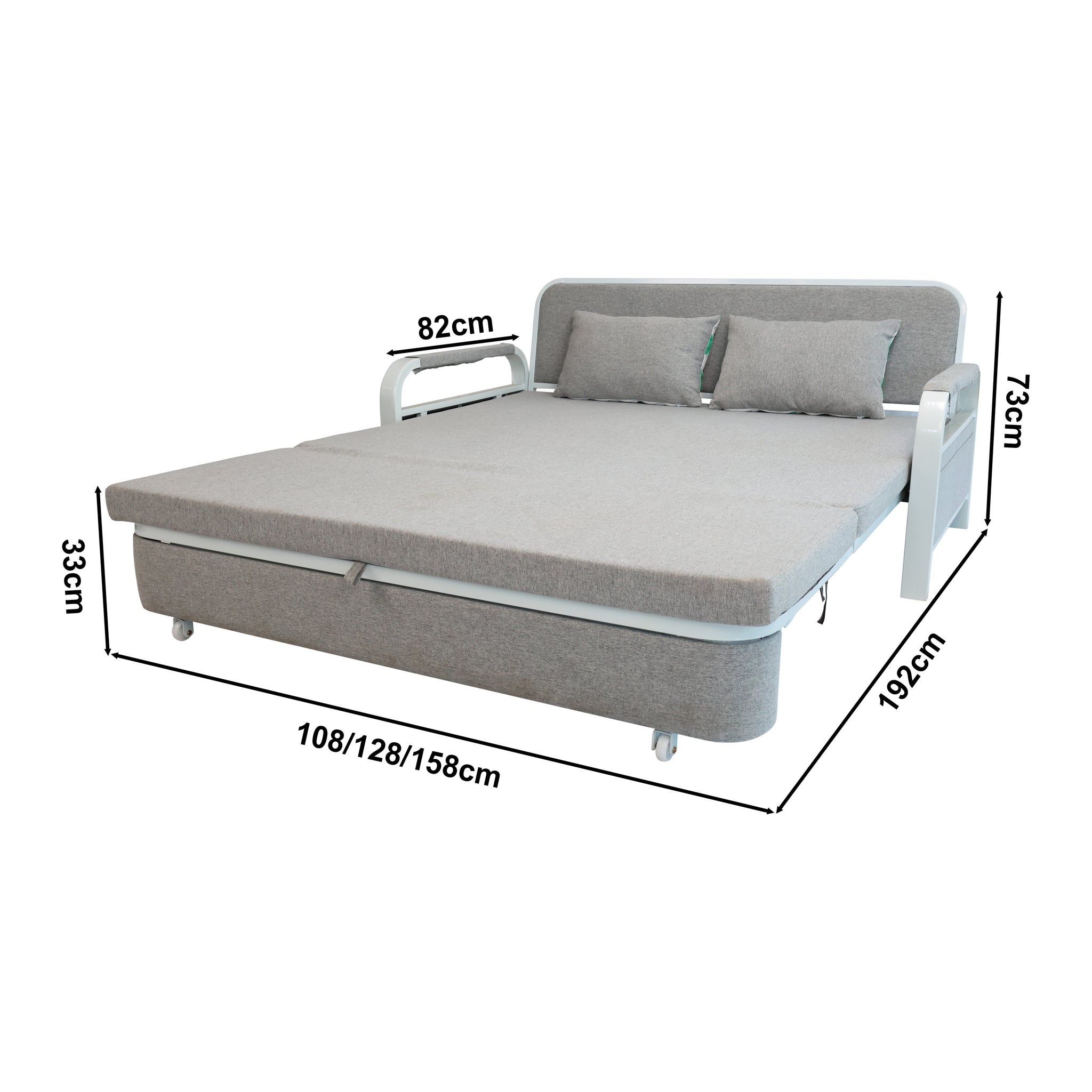 2 In 1 Sofa Bed Beneath Foldable Carbon Hidden Storage Sofa