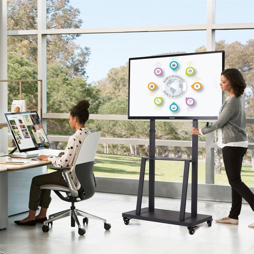Mobile TV Cart for 32-80" Height Adjustable Rolling Floor TV Stand