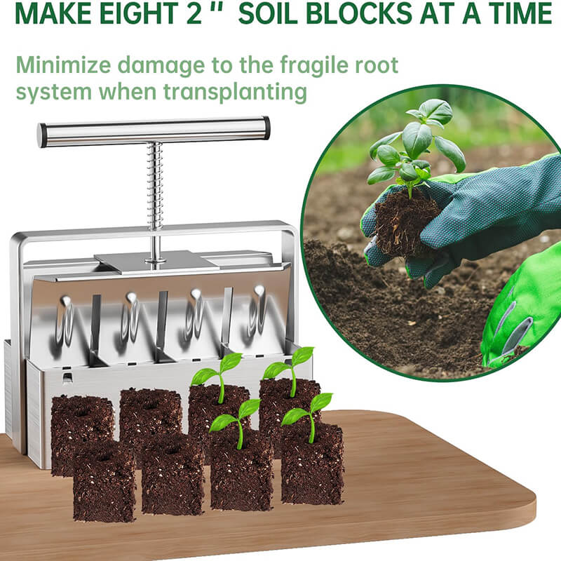 Cell Soil Block Maker with 3 Kinds Seed Pins