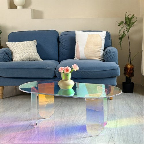 Gorgeous Iridescent Acrylic Side Table Cool Rainbow Coffee Table
