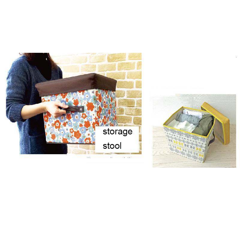 2Pcs Folding Ottoman Storage Stool Cube Footstool Stool Blanket Box With Cover