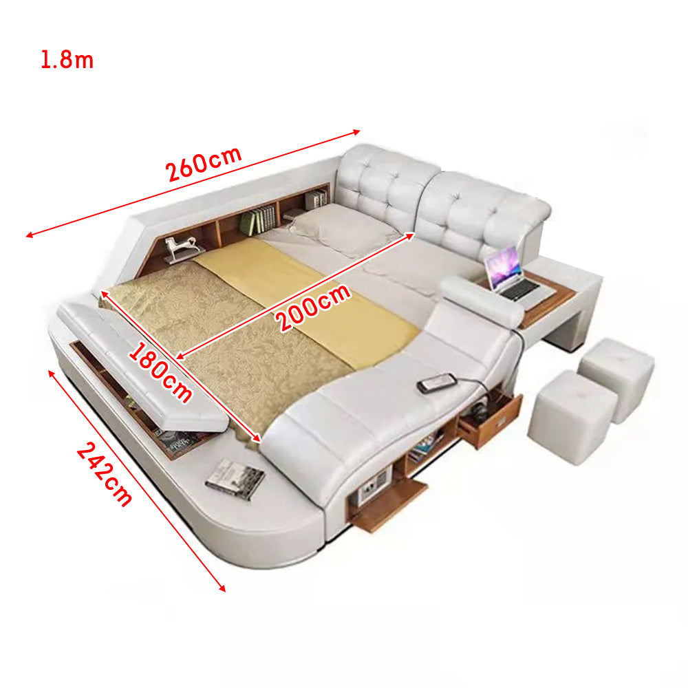 1.5m/1.8m Size Multifunctional Bed With Massage and Mattress