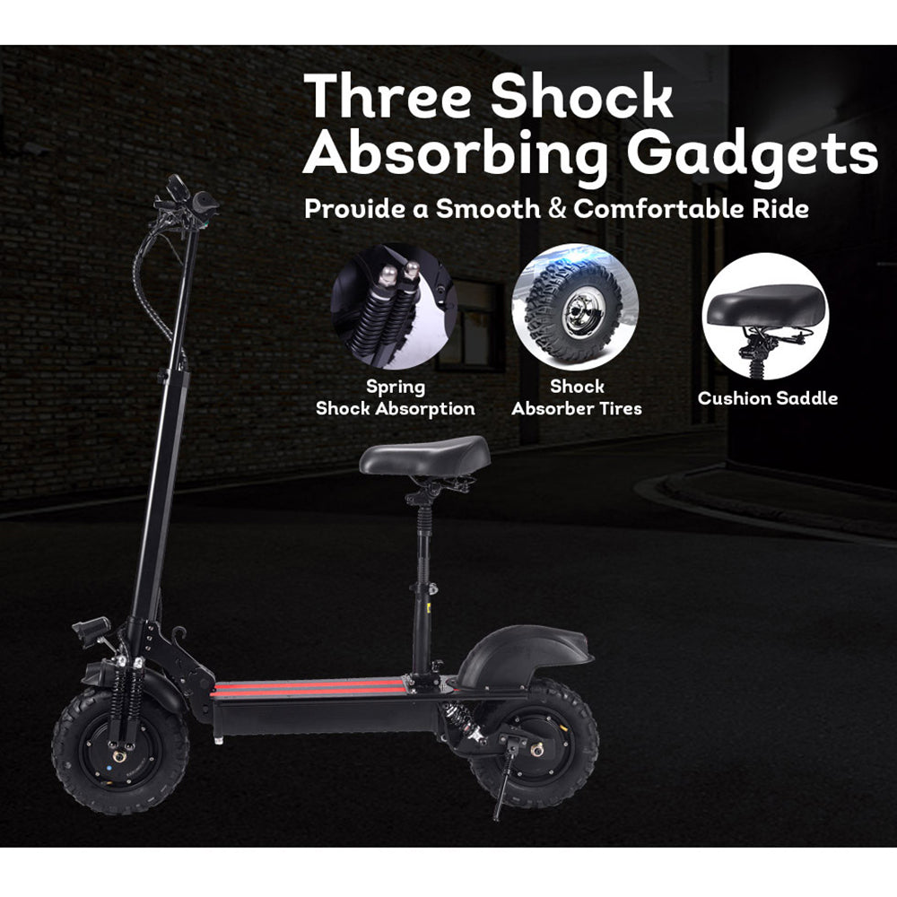 2000W Dual Motors 11-inch Electric Scooter - Black