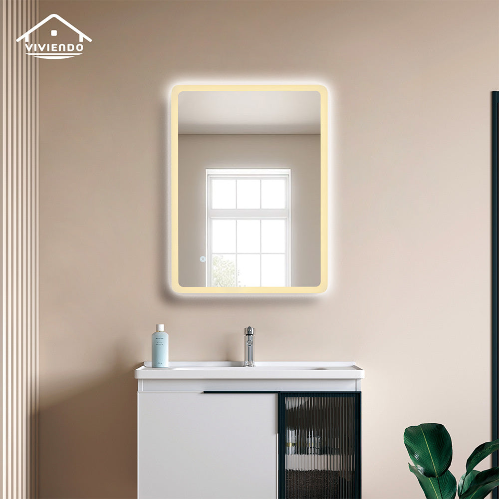 60x80cm Rectangular LED Wall Mirror Anti-fog Vanity Bathroom Mirrors