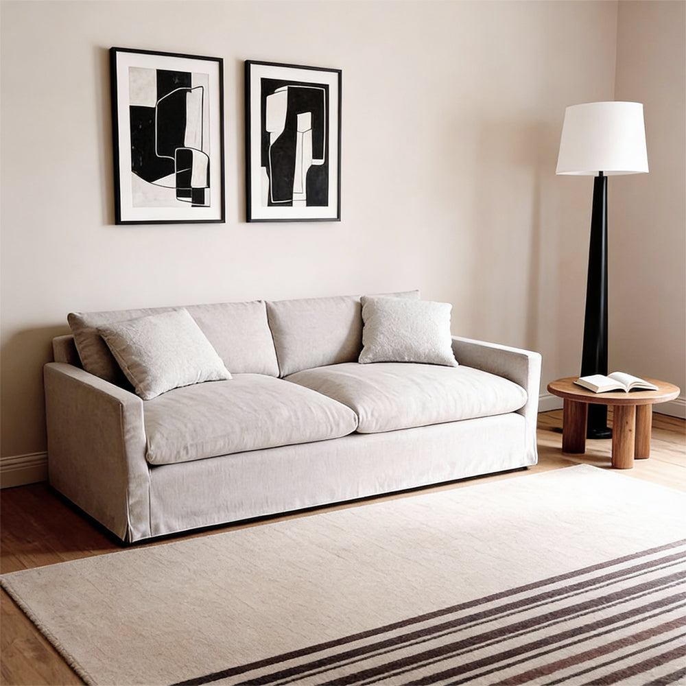 Brio Sofa with Removable Backrest and Solid Pine Wood Frame