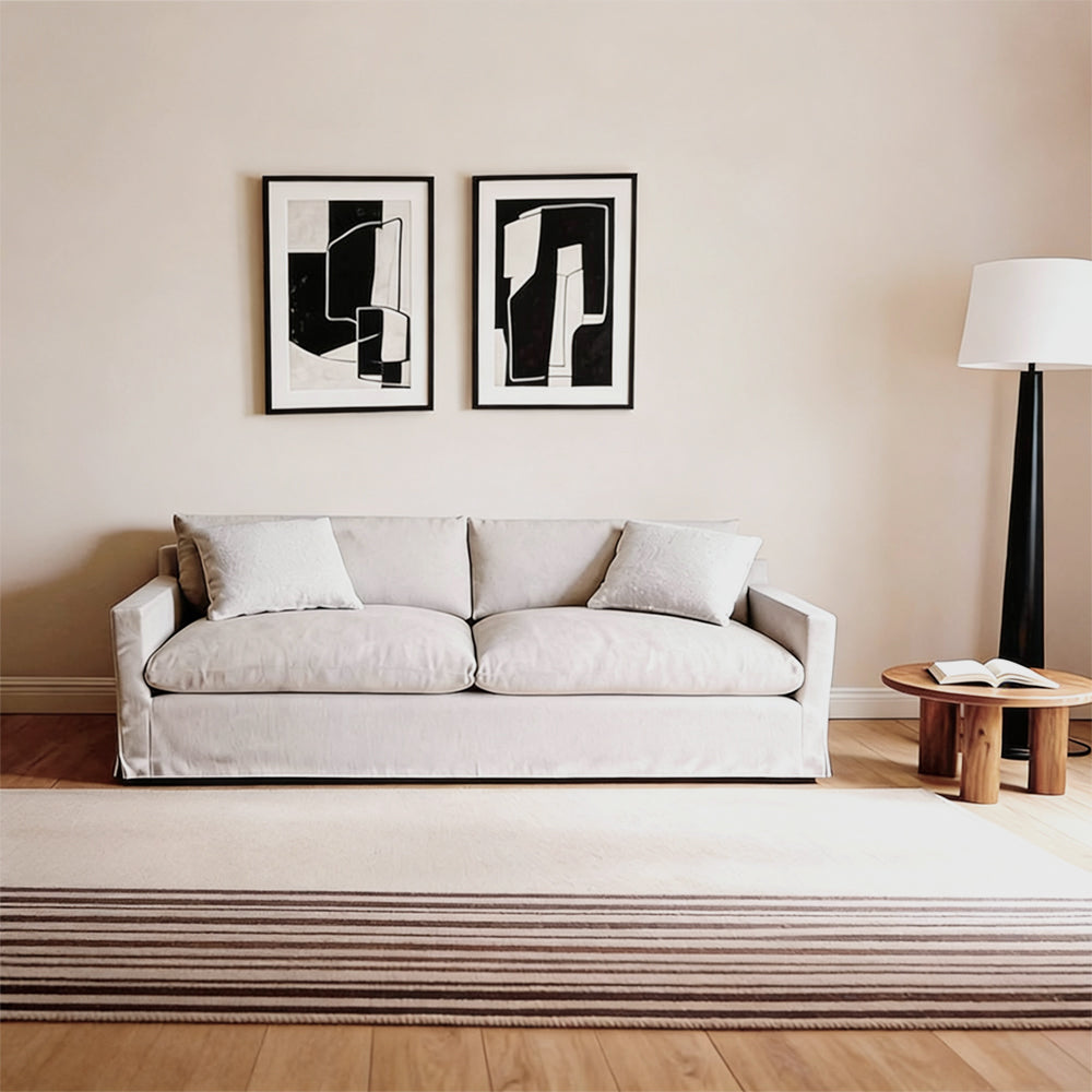 Brio Sofa with Removable Backrest and Solid Pine Wood Frame