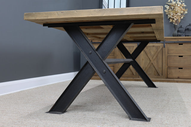 Lockhart 2.5m Dining Table & 8x Lockhart Dining Chairs - Made from recycled materials like metal, timber & hardware.