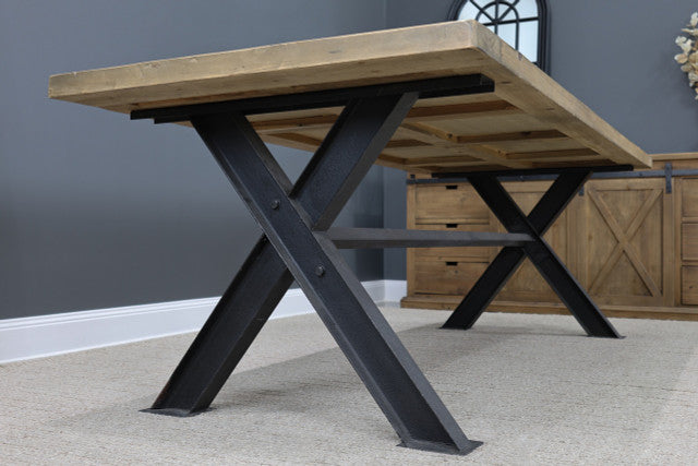 Lockhart 2.5m Dining Table & 8x Lockhart Dining Chairs - Made from recycled materials like metal, timber & hardware.