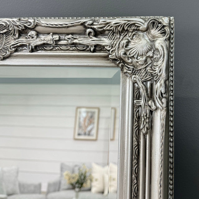 Olivia Free Standing Antique Mirror - Antique Silver