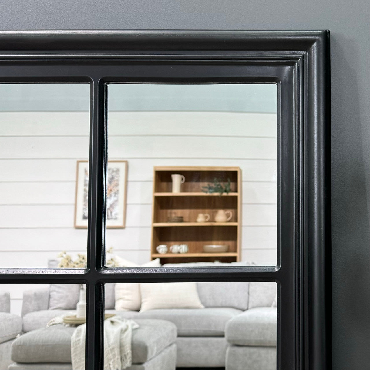 Liam Rectangle Window Mirror - Matte Black