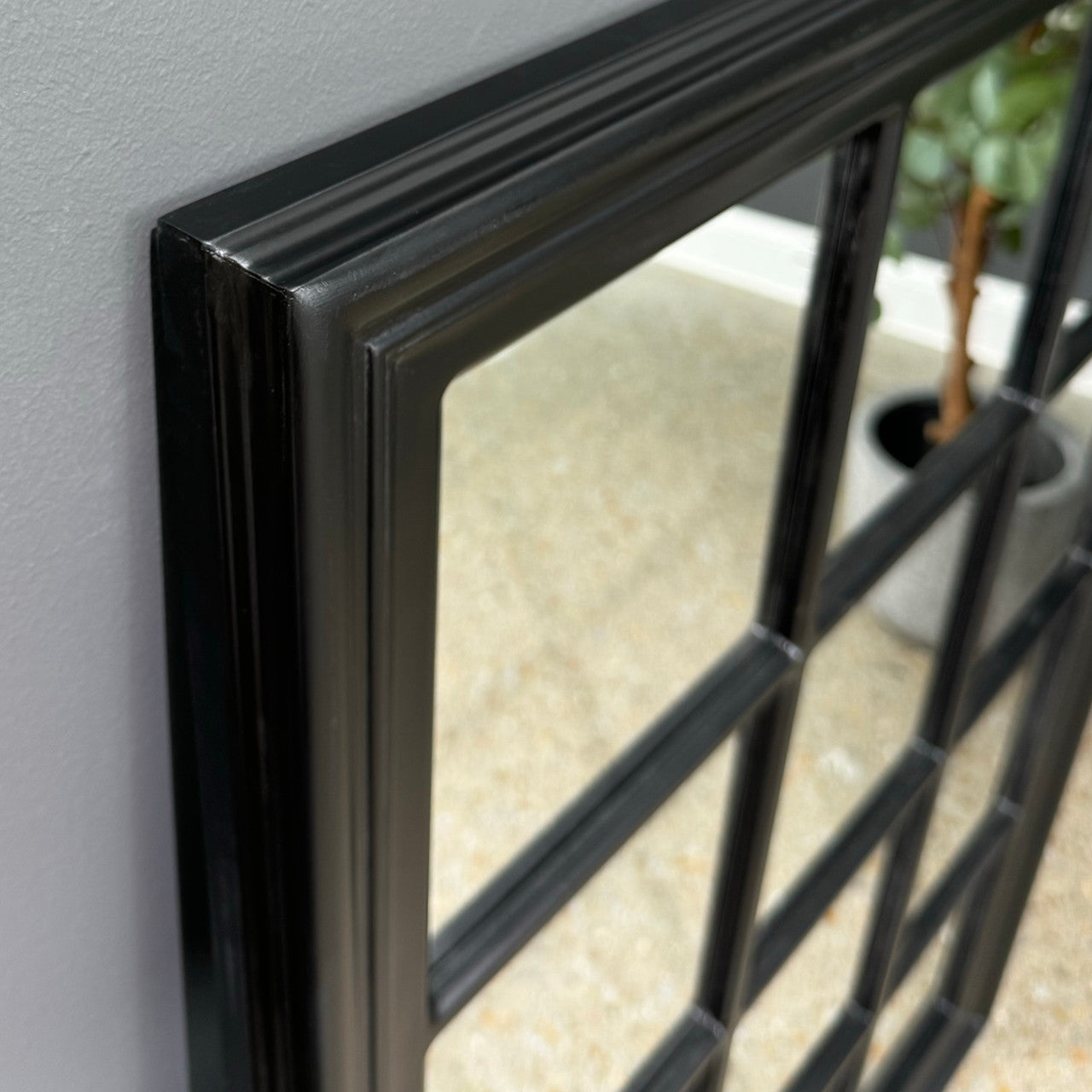 Liam Rectangle Window Mirror - Matte Black