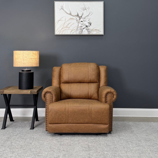 Glenrowan 1 Seater Electric Recliner - Tan Leather Air