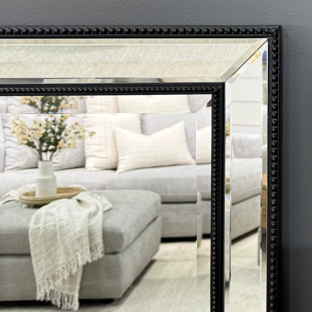 Ava Bevelled Mirror - Matte Black