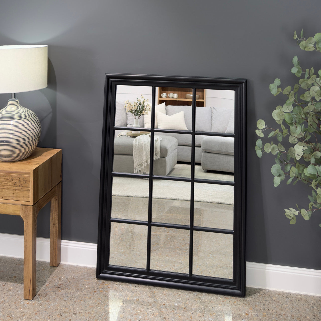 Liam Rectangle Window Mirror - Matte Black