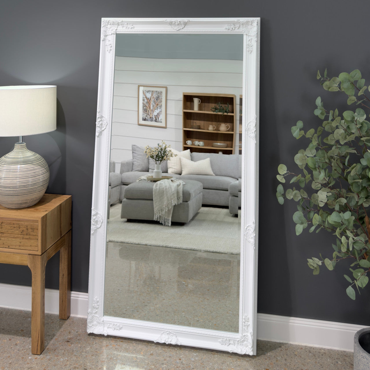 Melbourne Large Decorative Mirror - White Melbourne