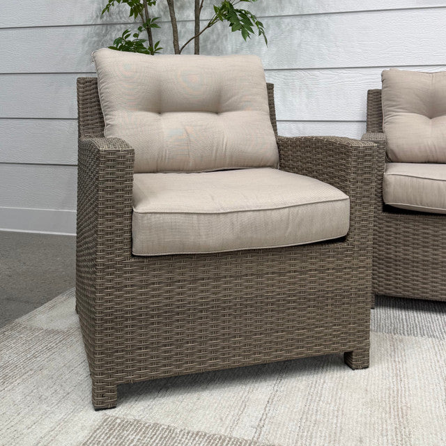 6 Piece Aluminium Rattan Sofa Set - Beige