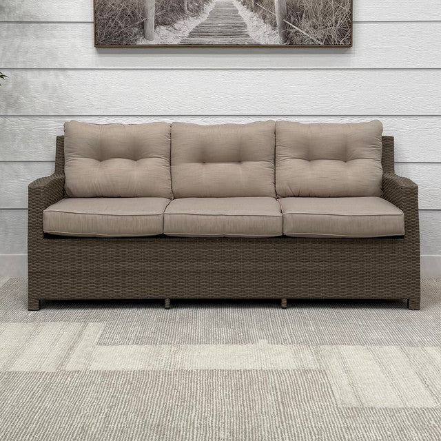 6 Piece Aluminium Rattan Sofa Set - Beige