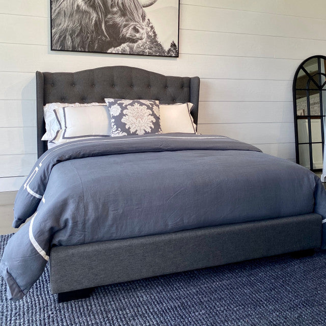 Memphis Bed Winged - Charcoal Memphis Bed