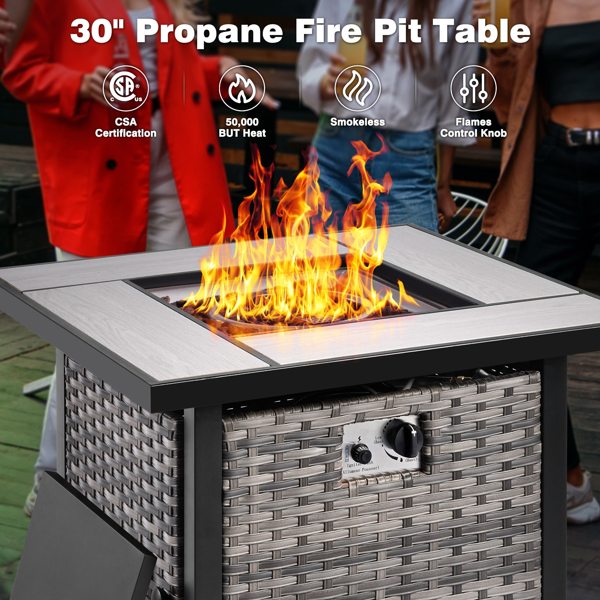 Patio Outdoor 30'' Fire Pit Table for GRS/NTC/HOP/NDS Series