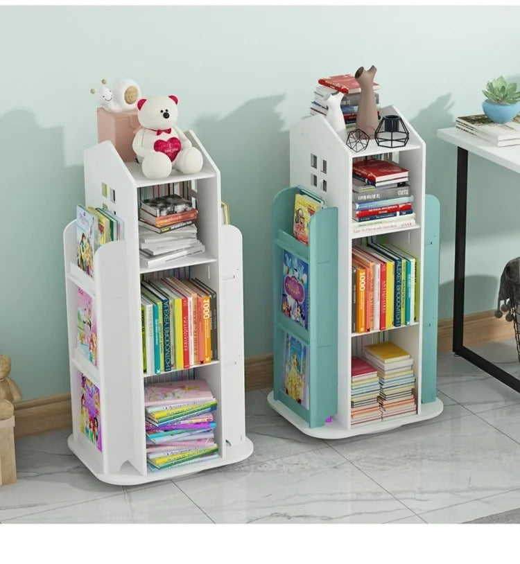 Creative floor-standing children's picture album rotating bookcase
