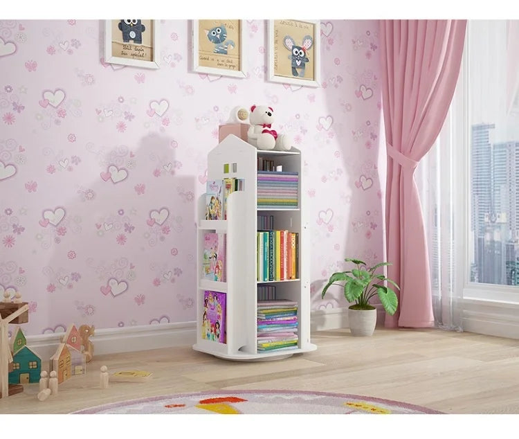 Creative floor-standing children's picture album rotating bookcase