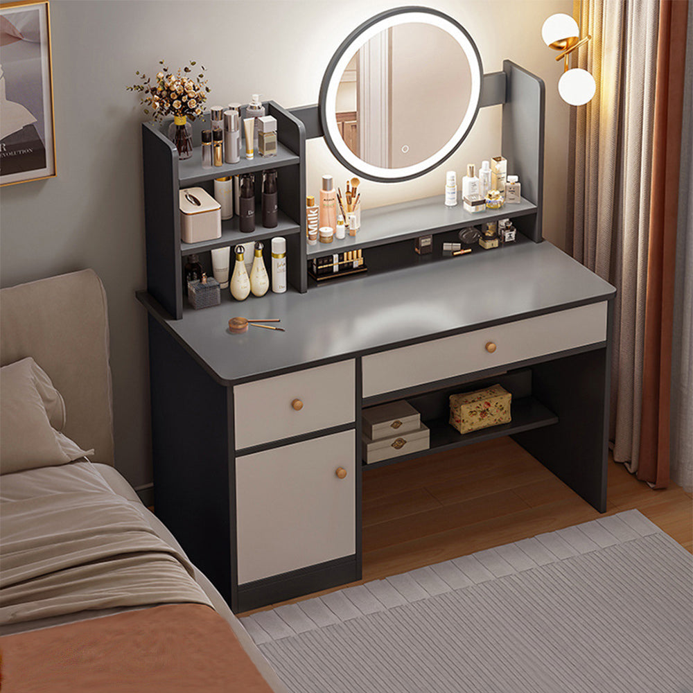 Vanity Table Set with LED Mirror – Modern Dressing Table with Drawers and Choice of Chair Styles