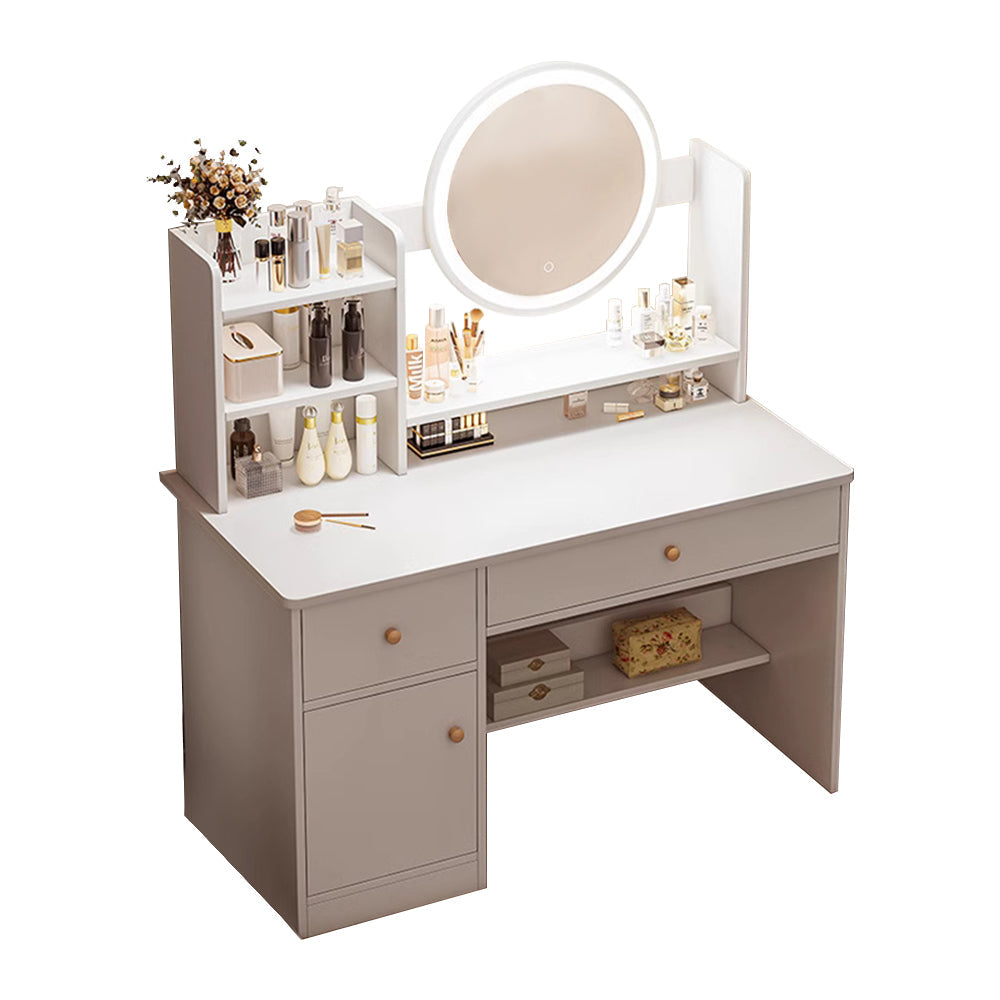 Vanity Table Set with LED Mirror – Modern Dressing Table with Drawers and Choice of Chair Styles