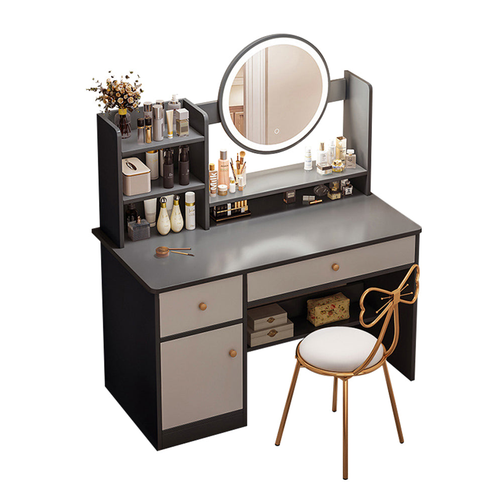 Vanity Table Set with LED Mirror – Modern Dressing Table with Drawers and Choice of Chair Styles