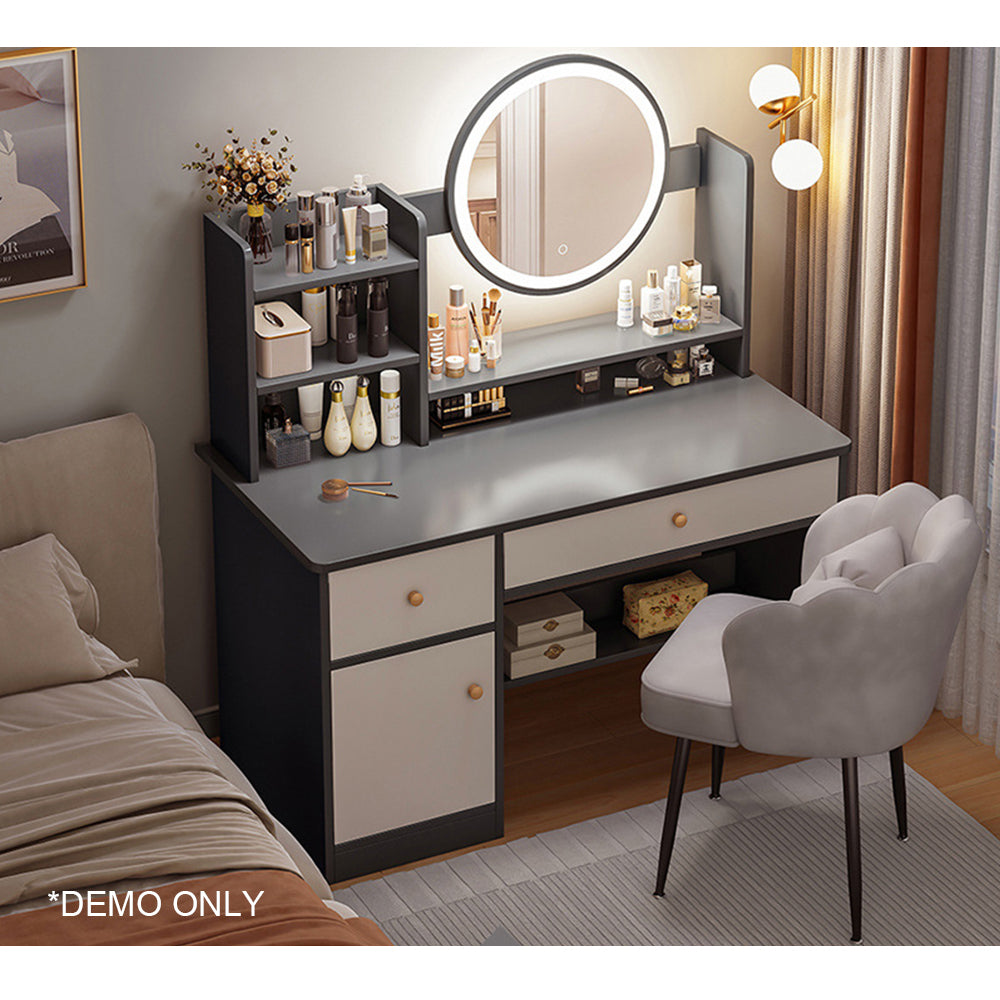 Vanity Table Set with LED Mirror – Modern Dressing Table with Drawers and Choice of Chair Styles