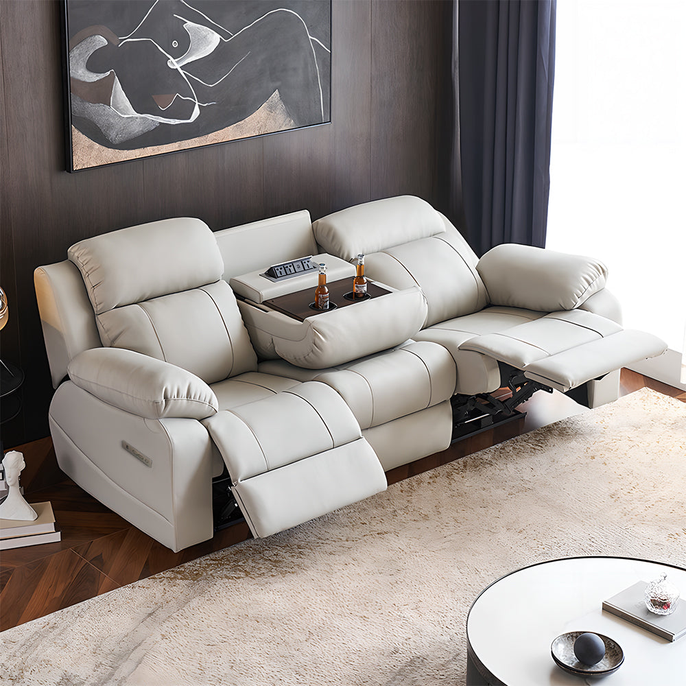 Italian Minimalism Combined 3-Seater Recliner Sofa