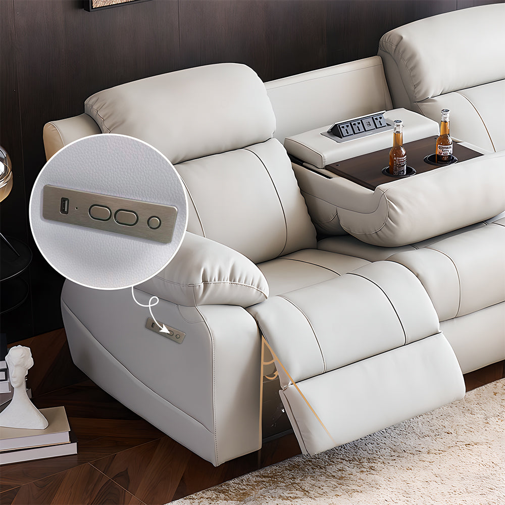 Vega 3 Seater Electric Recliner Sofa with Console Table
