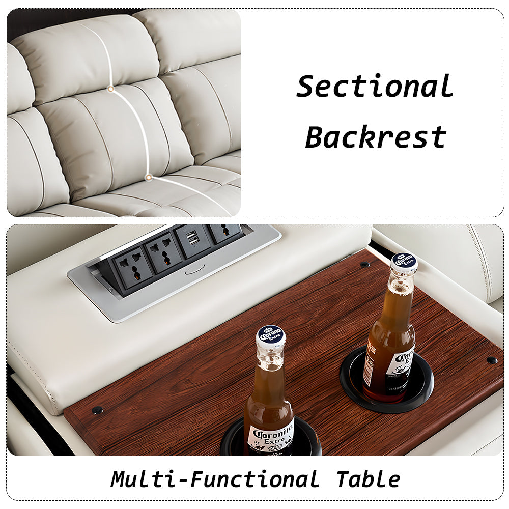 Vega 3 Seater Electric Recliner Sofa with Console Table