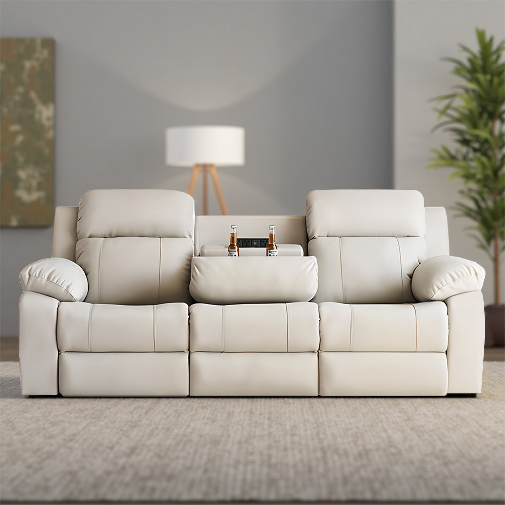 Vega 3 Seater Electric Recliner Sofa with Console Table