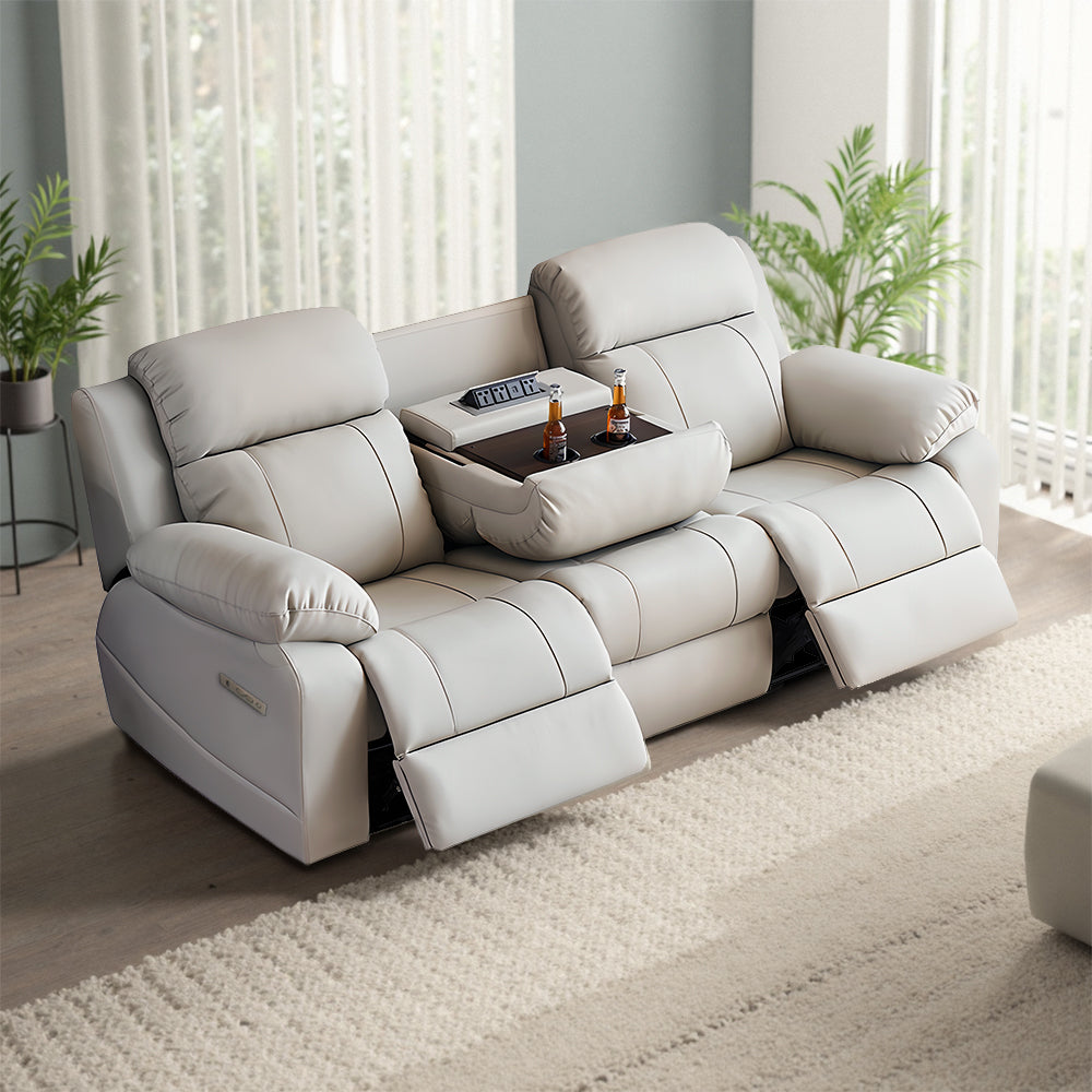 Italian Minimalism Combined 3-Seater Recliner Sofa