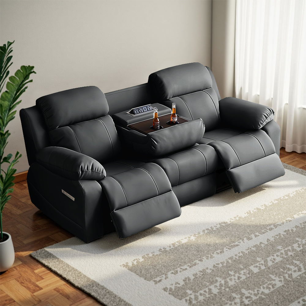 Vega 3 Seater Electric Recliner Sofa with Console Table