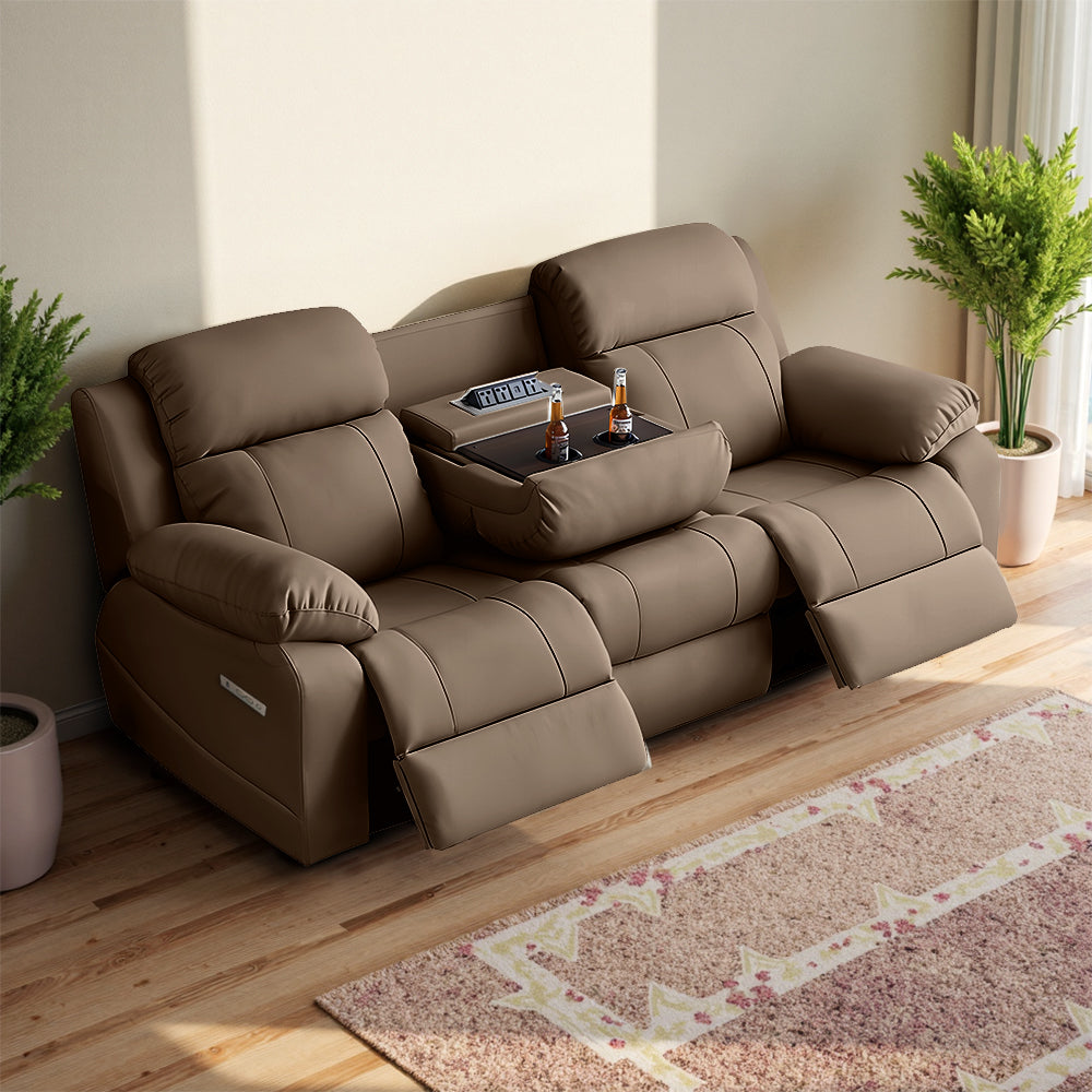 Vega 3 Seater Electric Recliner Sofa with Console Table