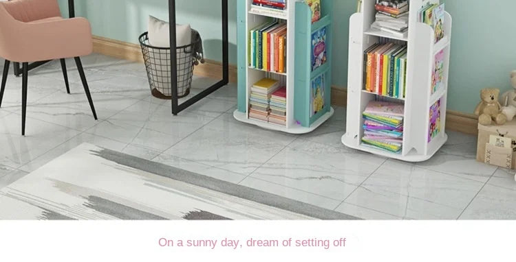 Creative floor-standing children's picture album rotating bookcase