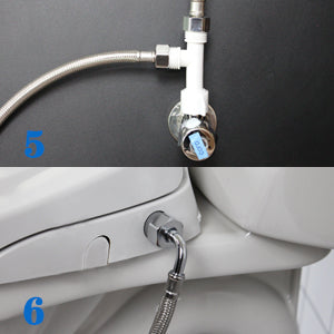 Non Electric Bidet Seat Toilet Seat with Self Cleaning Dual Nozzles Separated Rear & Feminine Cleaning Natural Water Spray, Soft Closed Toilet Seat, Easy DIY Installation (O Shape)