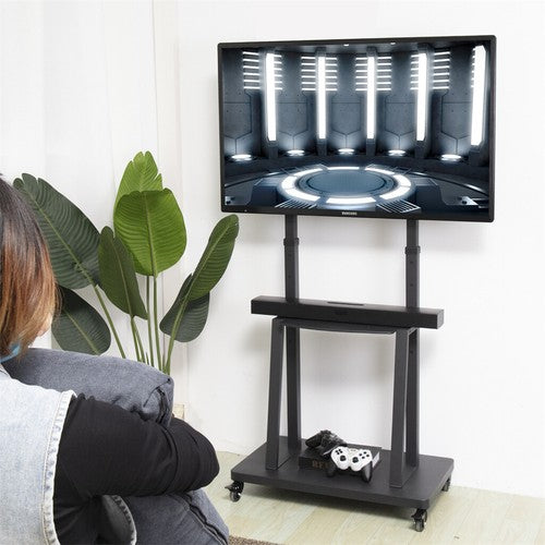 Mobile TV Cart for 32-80" Height Adjustable Rolling Floor TV Stand
