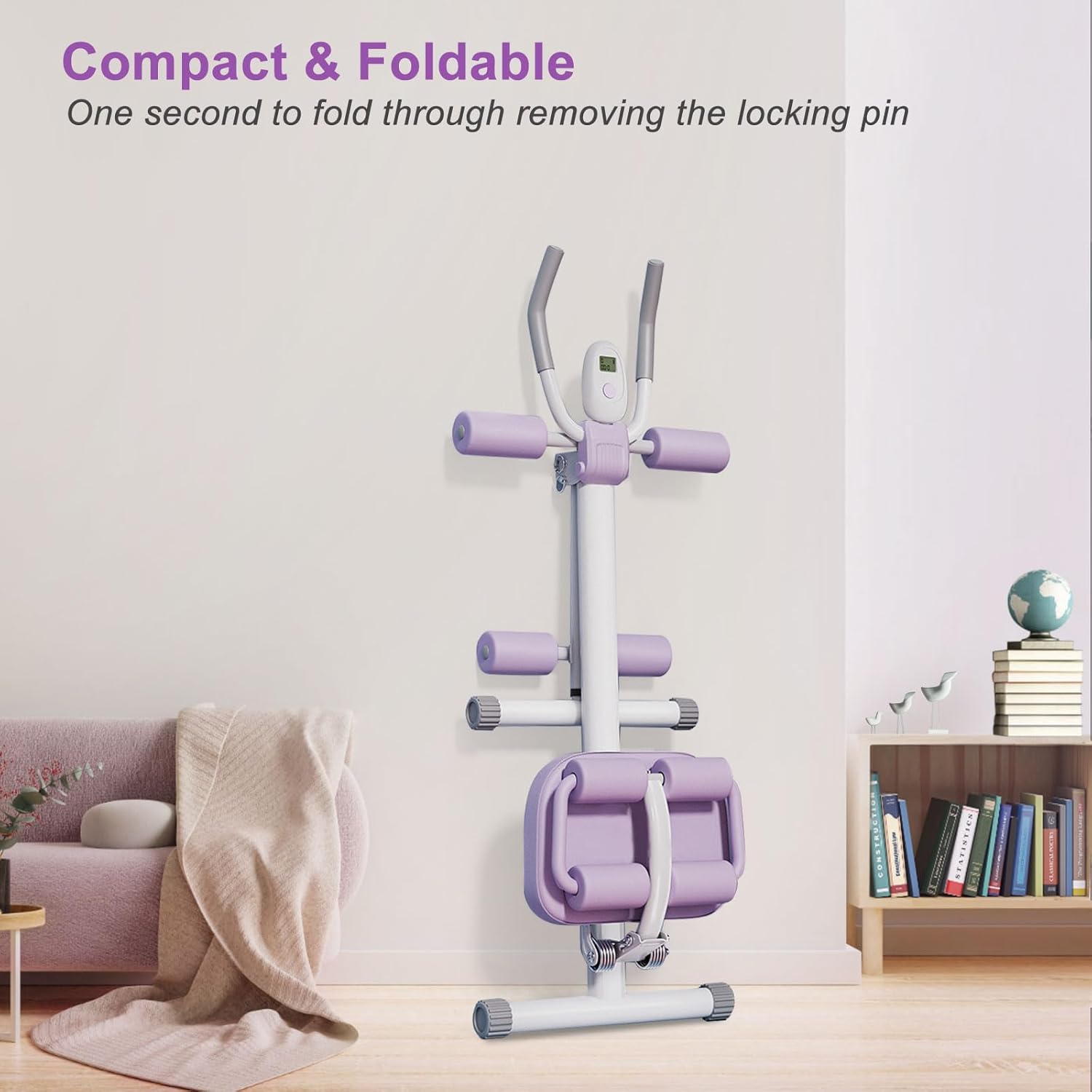 Ab Machine for Stomach Workout: Adjustable Ab Trainer for Home Exercise, Abdominal Core Machine Abs Crunch Machine, Foldable Stomach Exercise Equipment For Women