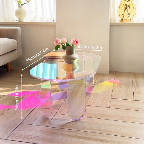 Gorgeous Iridescent Acrylic Side Table Cool Rainbow Coffee Table