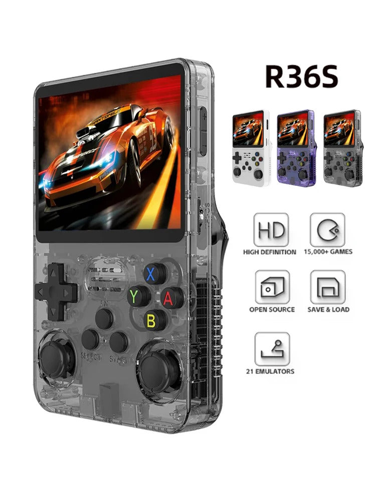 128G R36S Retro Handheld Video Game Console Linux System 3.5 Inch IPS Screen