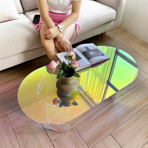 Gorgeous Iridescent Acrylic Side Table Cool Rainbow Coffee Table