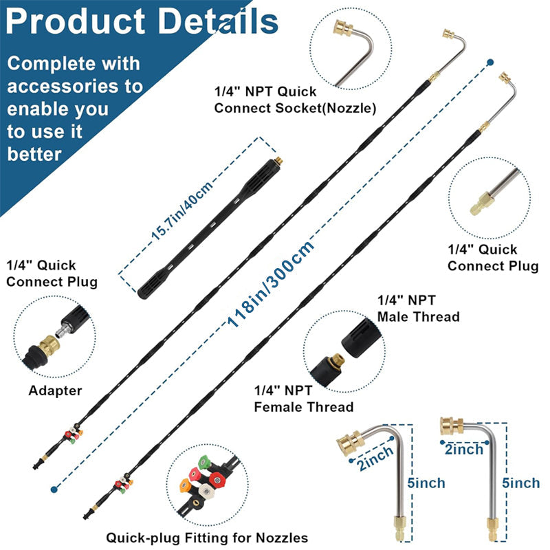 4000PSI Upgrade Pressure Washer Extension Wand