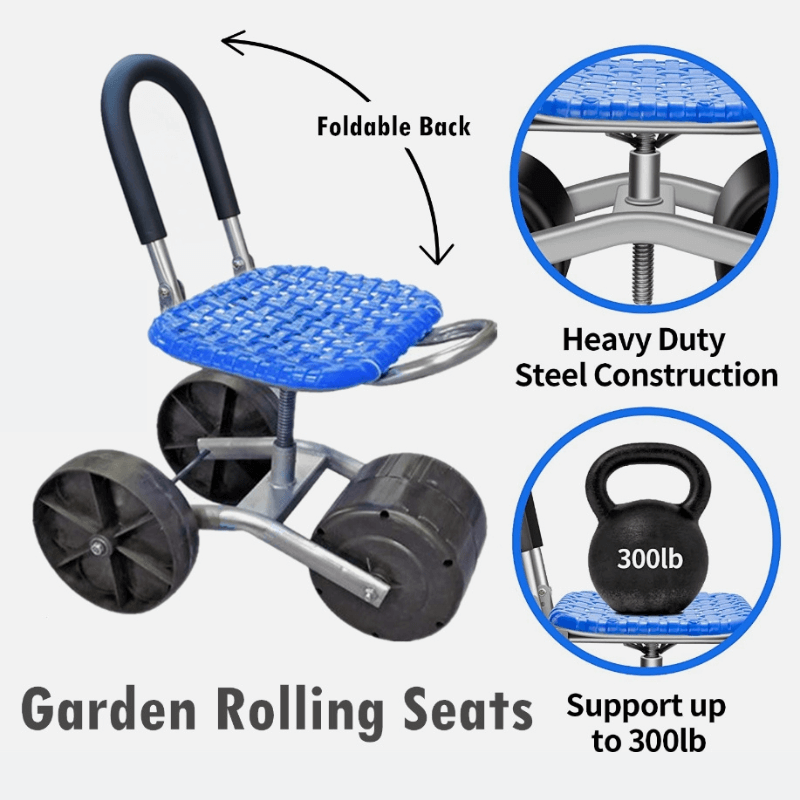 360 Degree Rotating Gardening Seat with Adjustable Height