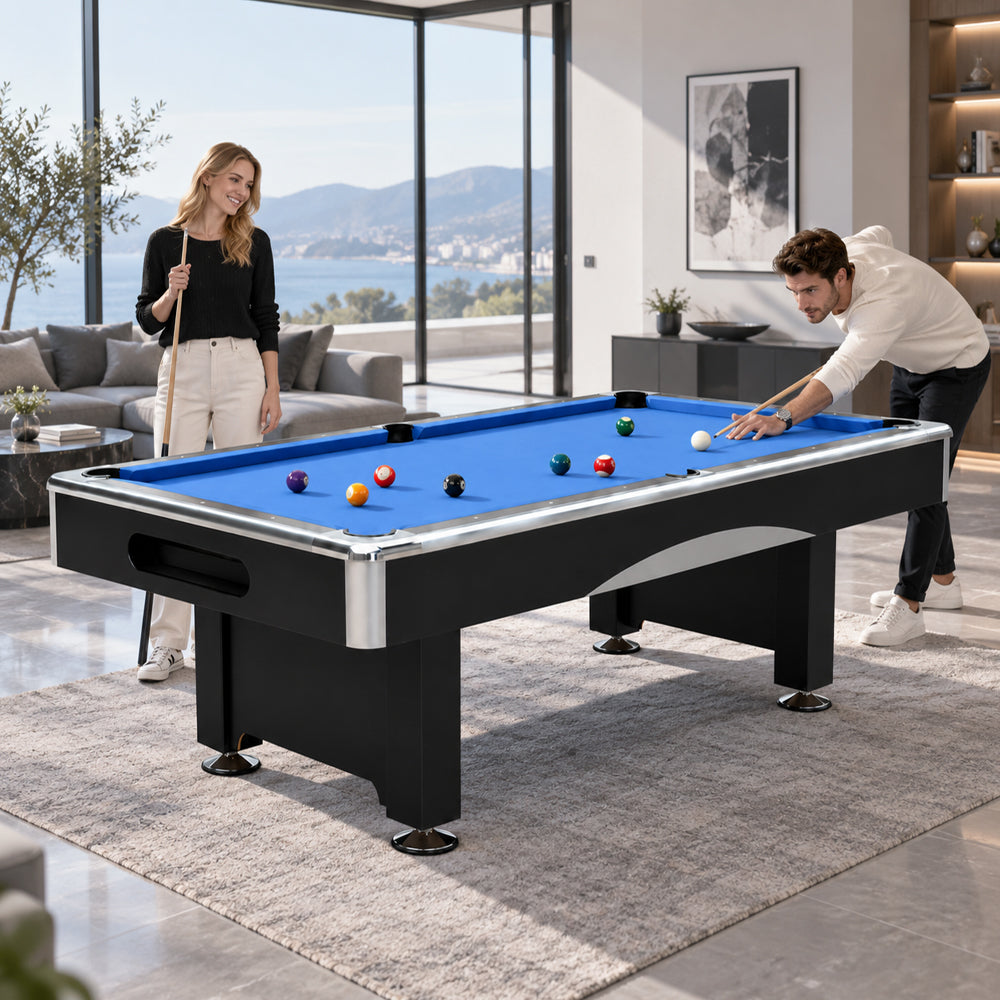 DOBO Billiard Pool Table with Velvet Tablecloth, Full Accessories, 8ft
