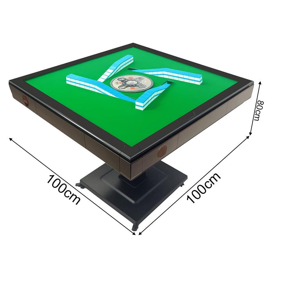 Eeeza Automatic Mahjong Table with 2 Set of Tiles, Green Tabletop