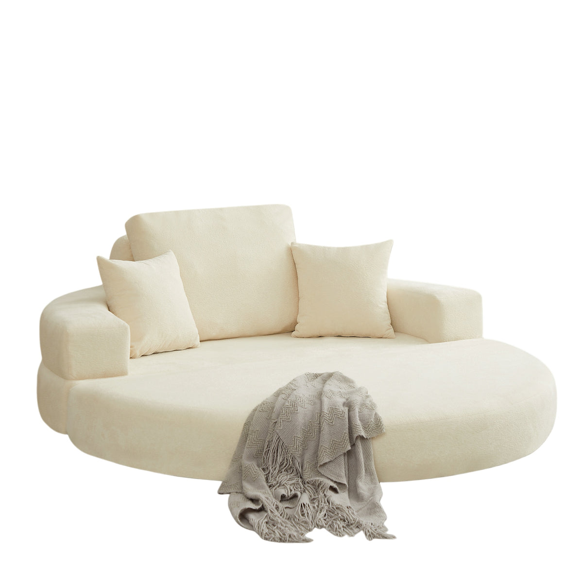 Eeeza Convertible Sofa Bed, Round, 2-seater, Velvet Fabric