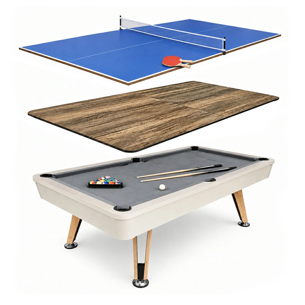 3 in 1 Billiard Pool Table with Full Accessories, E1 Grade MDF, 7ft